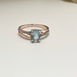 ✨Crystal Blue Gold Plated Ring